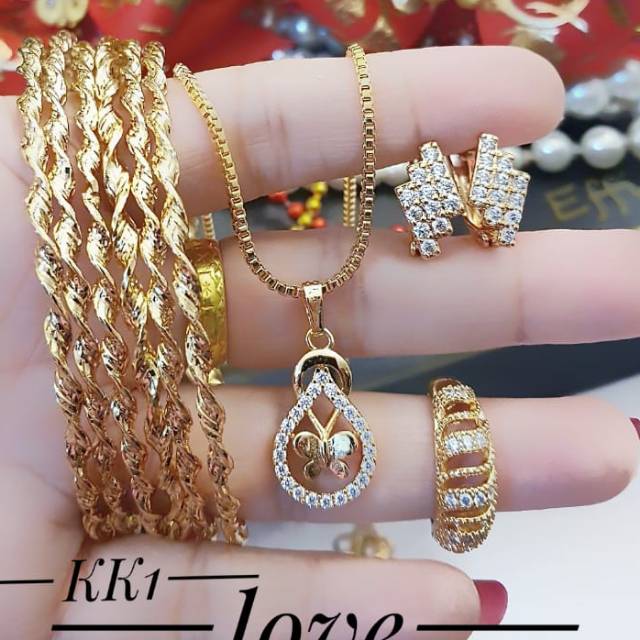 Xuping set perhiasan lapis emas 24k 0218