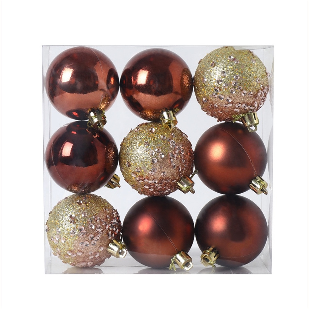 ღ 2023 9 Buah 6Cm Natal Bola Xmas Pohon Liontin Ornamen Merry Natal Bahagia Tahun Baru Hadiah Dekorasi Tinggi kualitas Dekorasi Grosir