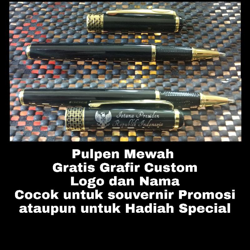 

PULPEN MEWAH ELEGAN COCOK UNTUK HADIAH SPESIAL DAN SOUVERNIR PROMOSI BEBAS GRAFIR CUSTOM GRAFIR NAMA