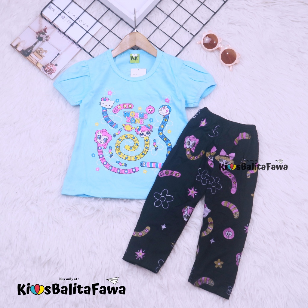 Setelan Mikkey &amp; DOLL uk 5-6 Tahun / Baju Anak Karakter Legging Perempuan Panjang Import Atasan Kaos