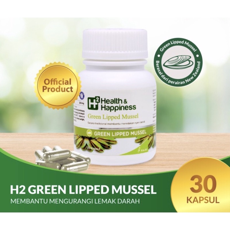 H2 health &amp; happiness green lipped mussel 30 kapsul