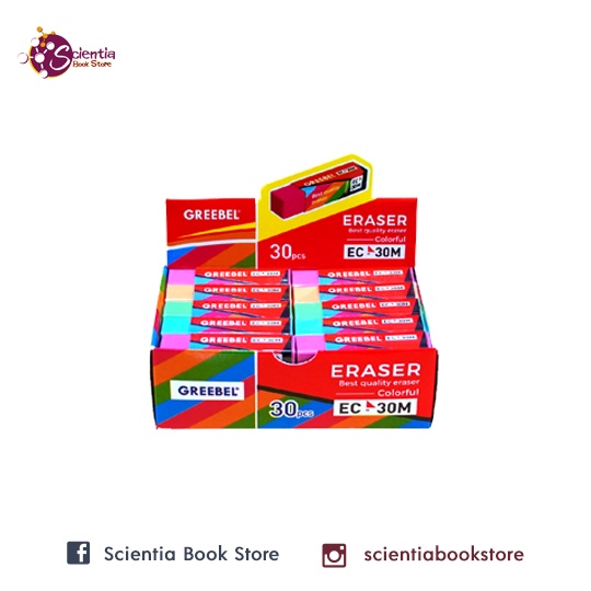 

Penghapus Warna Warni / Eraser Colorful EC-30M (Box) - Greebel