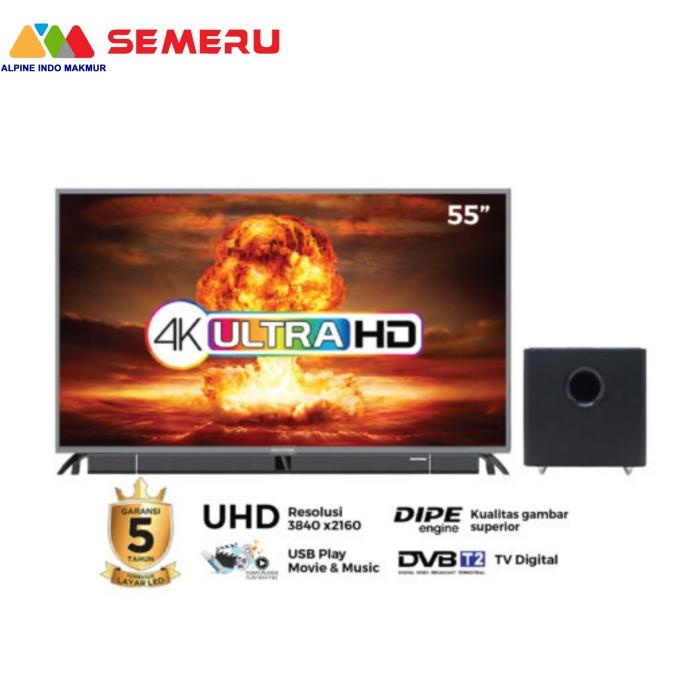 """] POLYTRON LED TV 55" + SOUNDBAR (SWF-0250) PLD-55BU8850 W