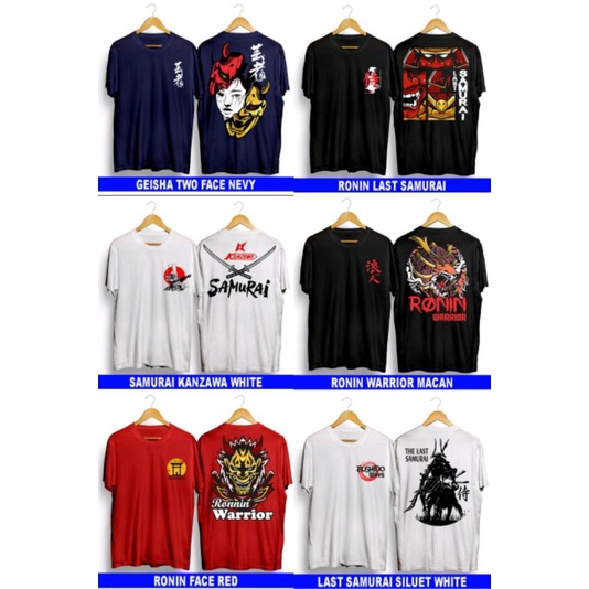 kaos distro Ronin/samurai terbaru kaos pria dewasa anak kekinian kaos termurah masa kini kaos sablon