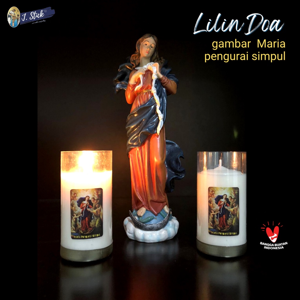 LILIN DOA / DEVOSI, Gambar MARIA (tinggi 11 x dia. 4,2 cm)