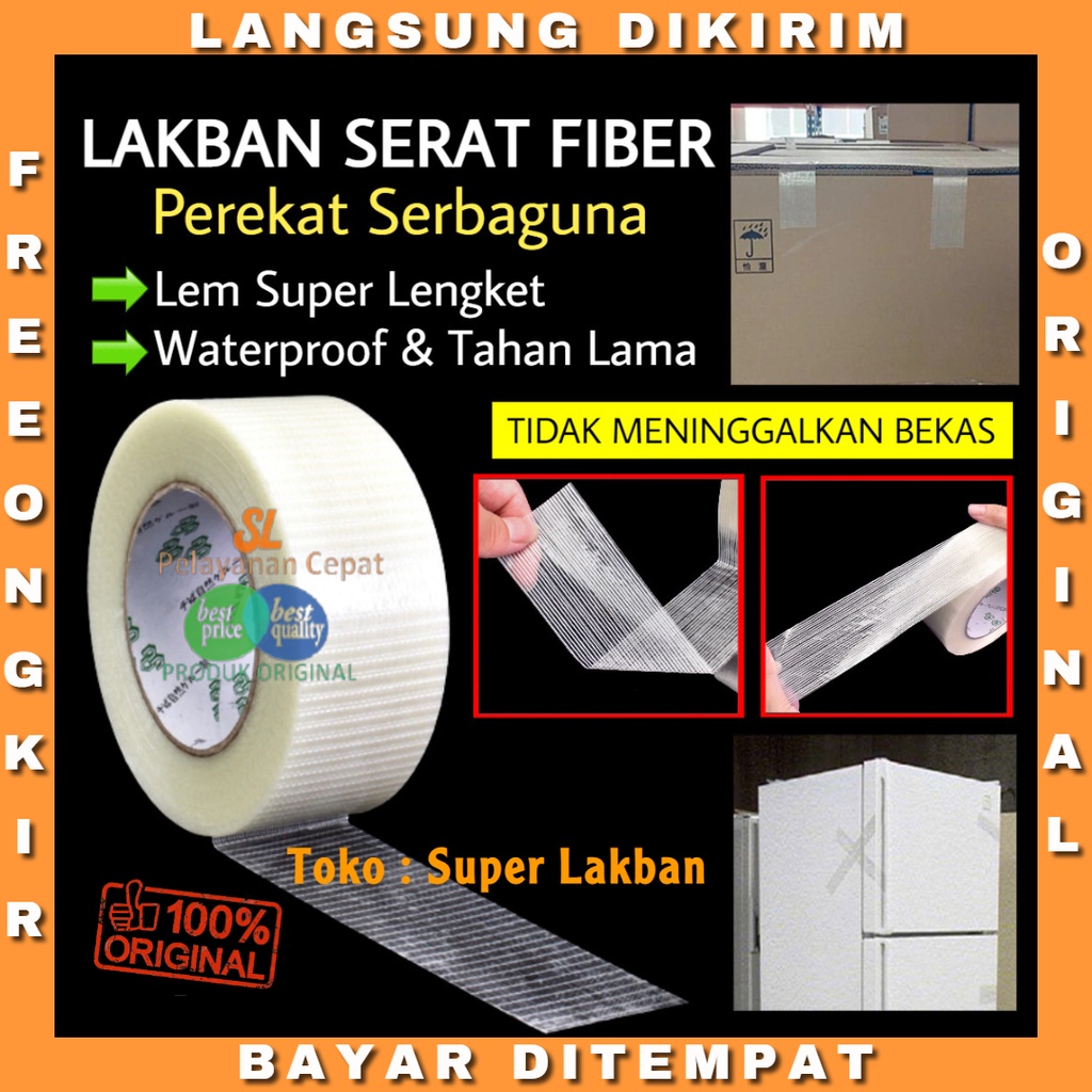 Lakban Serat Filament Serbaguna Perekat Serbaguna Elektronik Furniture Kasa Gipsum Plafon