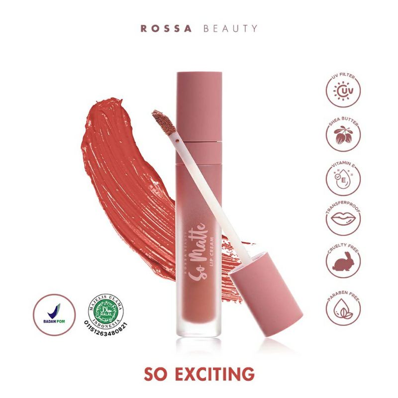 Lipstik So Matte Lip Cream Rossa Beauty - SO EXCITING