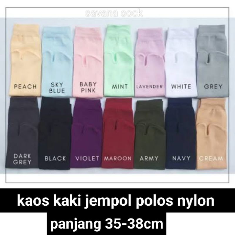 kaos kaki jempol warna bahan nylon