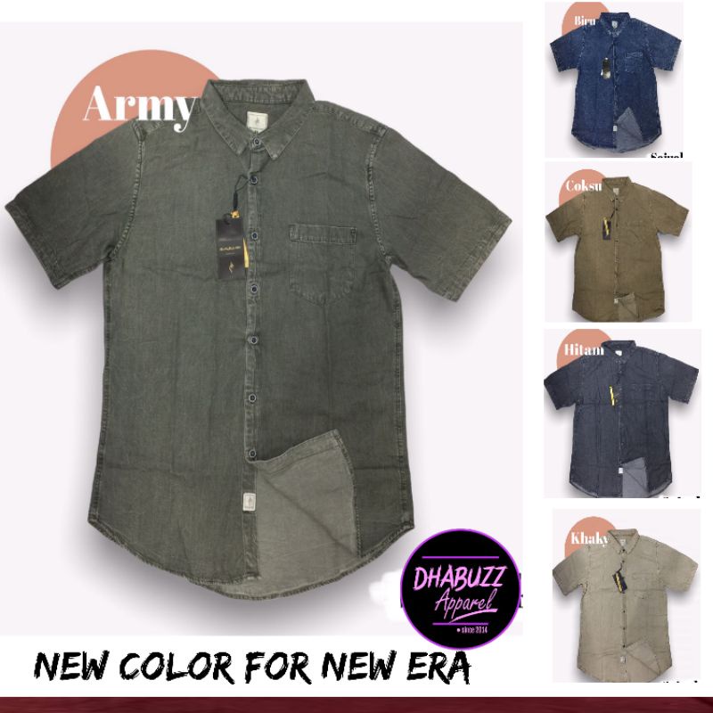 BAJU KEMEJA KERAH KERJA PRIA LENGAN PENDEK NEW COLOR JF DENIM ORIGINAL SAJUAK