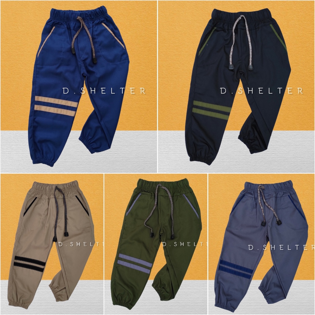 CELANA CINO JOGER ANAK STRIP GARIS / CHINOS JOGER ANAK UMUR 1 - 10 TAHUN / JOGER STRIP/Dshelter