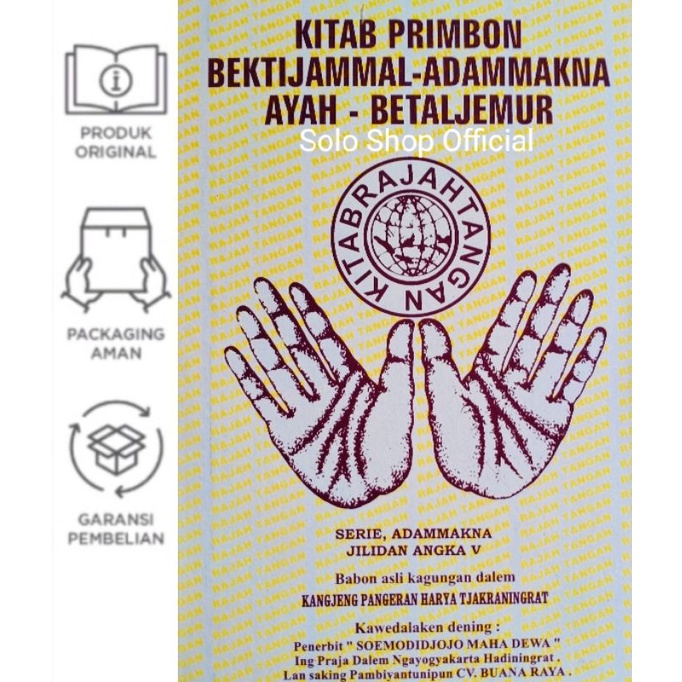 Buku Kitab Primbon Bektijammal Adammakna Ayah Betaljemur Kitab Rajah Tangan Ngilmu Padhukunan Nujum 