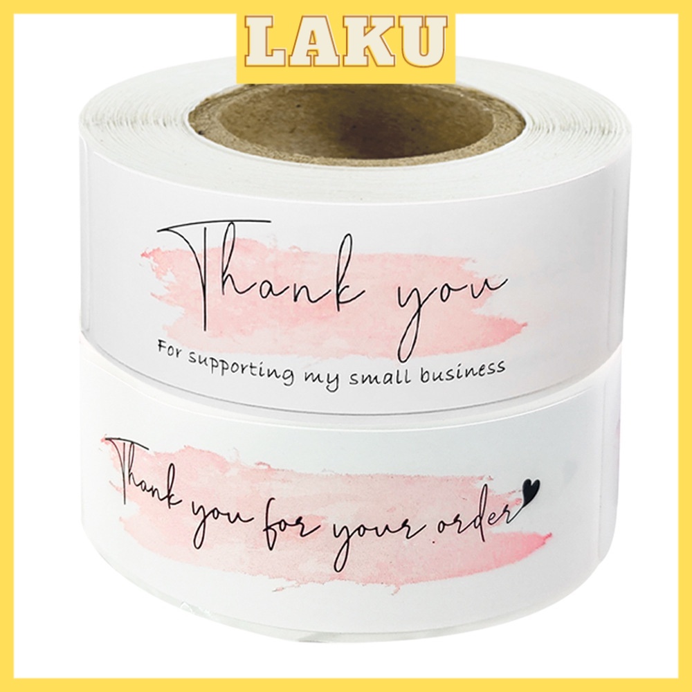 

LAKU 120PCS 1 ROLL Sticker Label Thank You For Your Order Stiker Gulung Olshop Stiker Terima Kasih Label Packaging