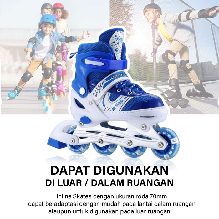 Sepatu Roda Inline Skate PowerB + Dekker