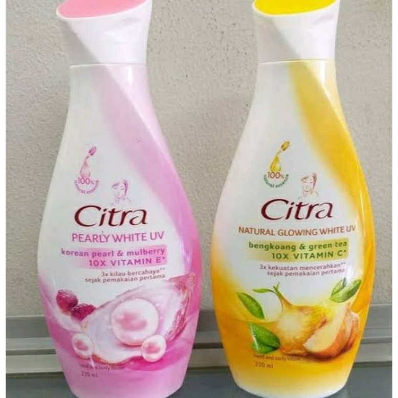 CITRA HAND BODY NATURAL GLOWING WHITE UV bengkoang green tea 230ml,pearly white UV 230ml  ,avocado 120mk