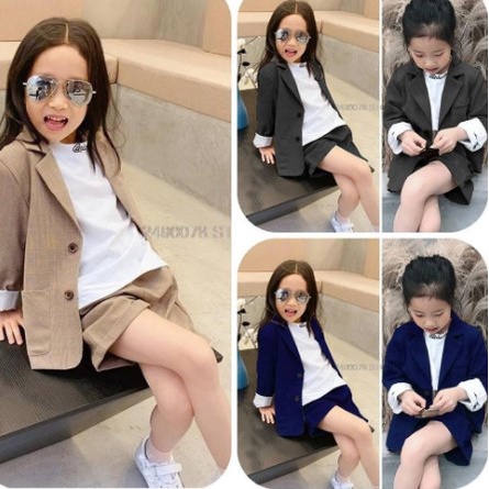 SETELAN ANAK PEREMPUAN IMPORT/CELANA PENDEK ANAK/BLAZER+TANKTOP ANAK Set jas anak