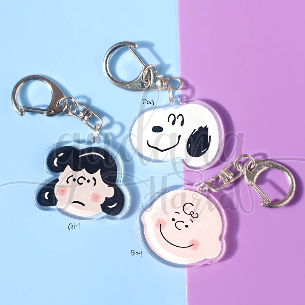 Gantungan Kunci White Dog Karakter Anjing Akrilik Keychain Lucu Gantungan Tas GH 302147