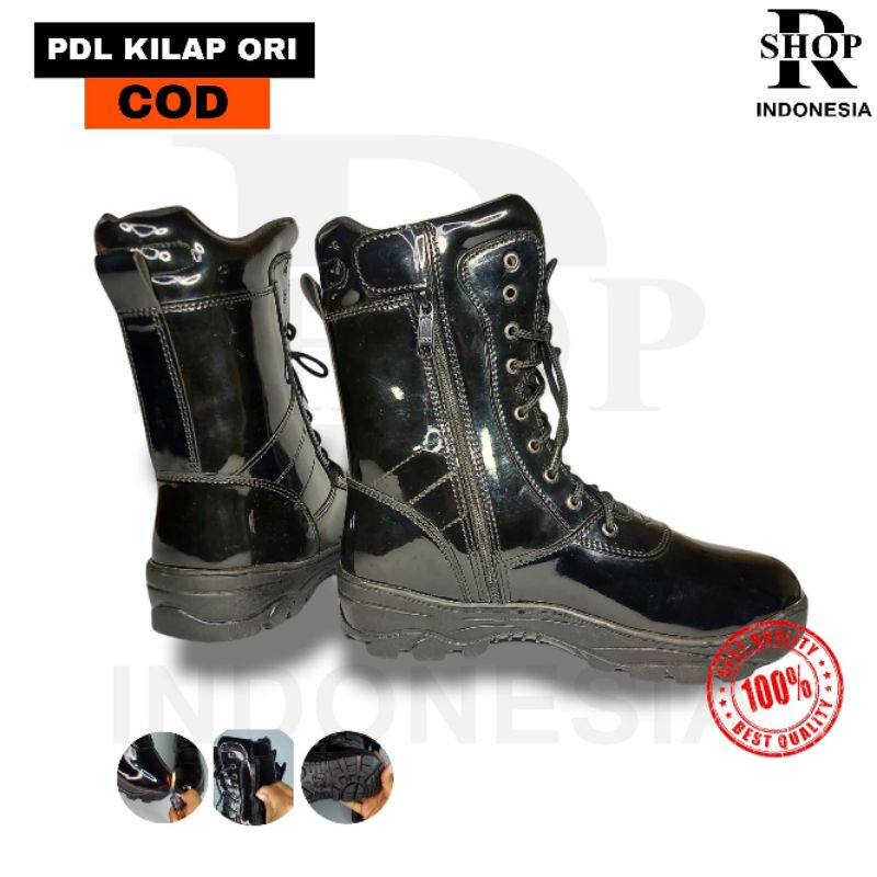 Sepatu PDL TNI AD Polri Satpam Security  &amp; Banser Sepatu Kerja TNI Polri Polisi Dinas Lapangan Satpam Pria Wanita Bahan Kulit Semi Murah Berkualitas