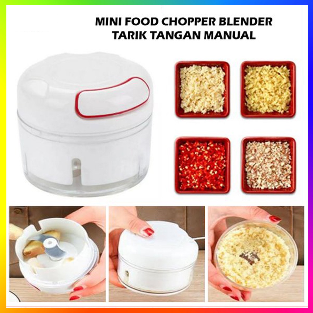 Mini Speedy Chopper Blender Tangan Tarik Manual Alat Pencacah Food Chopper  Blender Tarik Tangan Penghalus Daging Bumbu Serbaguna Mini Food Chopper - Blender Tarik Tangan Manual Mini Speedy Chopper - Alat Pemotong Manual Mini Warna Random / Acak