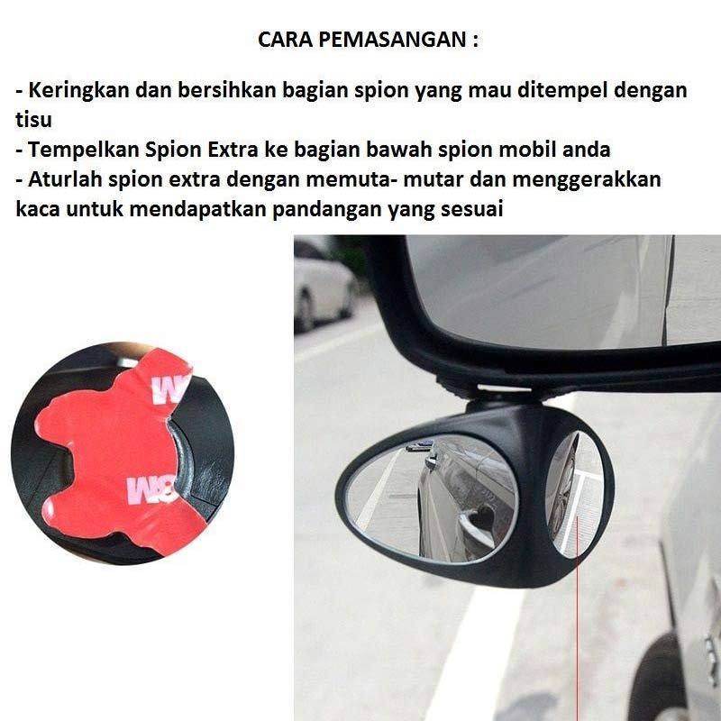 Blind Spot Mirror Spion Kiri 2 in 1 Cermin Tambahan