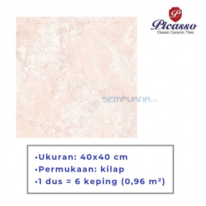 Keramik ubin lantai dinding tembok cream kilap 40x40 KW1 Picasso Mustika Light Beige dinding glossy