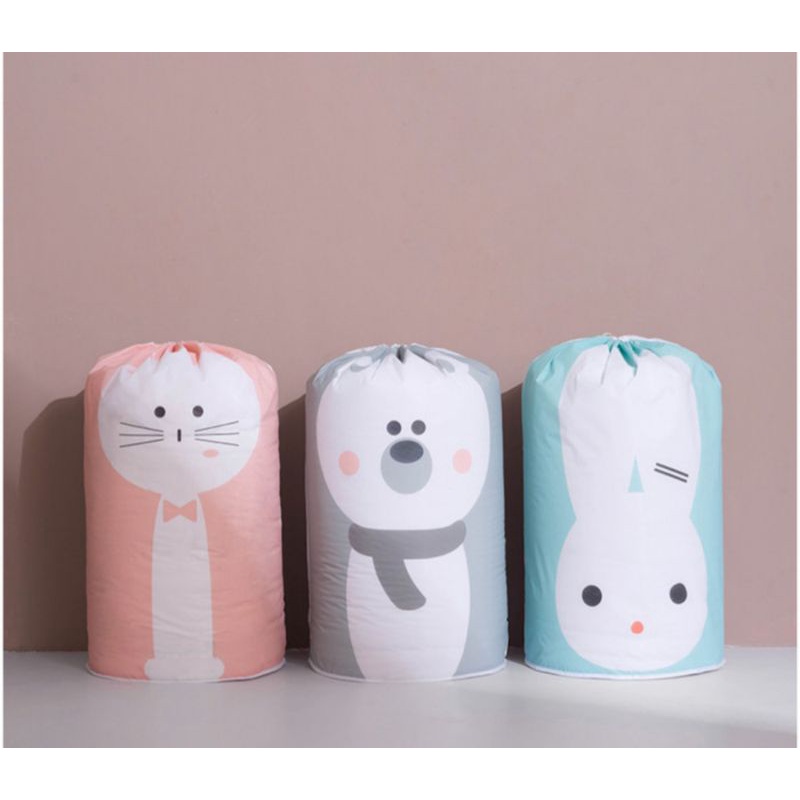 Storage Cloth Bag Tas Jumbo Besar Kotak Wadah Pakaian Baju Bed Cover Serbaguna Multifungsi Gambar Ka