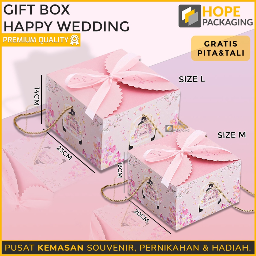 READY STOK Gift box baby girl baby boy / Hampers Wedding Pink hampers buat new baby Plus Pita / Pink Biru Ungu Dus Hadiah