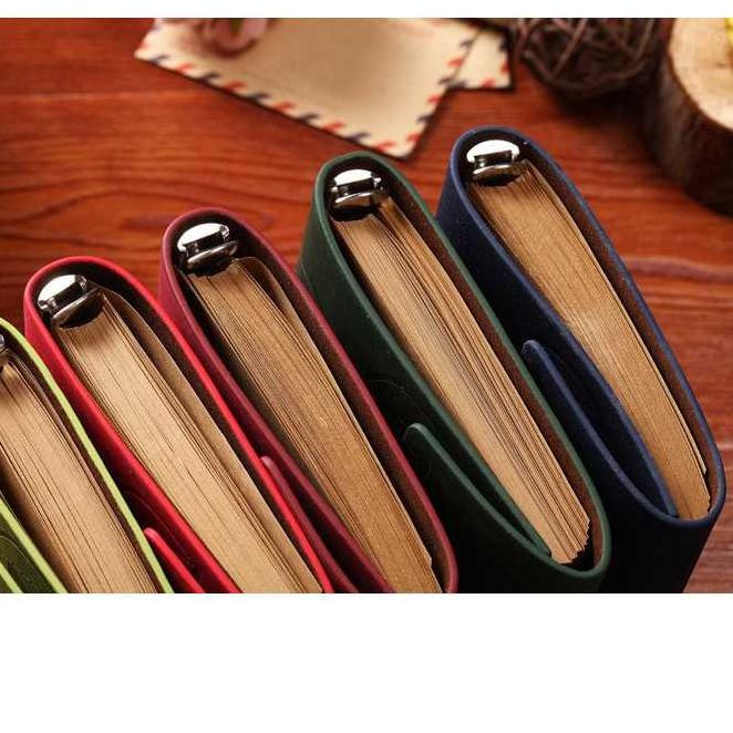 

Ready Banyak ✡ Buku Catatan Binder Kulit Retro Leaf Kertas A5 185 x 130 mm,,