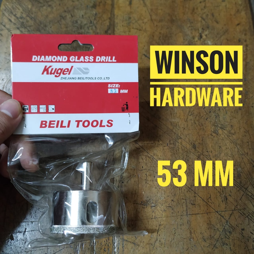 Holesaw Kaca Kugel 53mm Hole Saw Diamond Glass Drill Mata Bor 53 mm