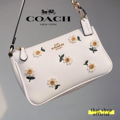 Handbag/ (100% ORIGINAL) Tas COACH Nolita 19 Wristlet Hand Bag Daisy Embroidery |HANDBAG