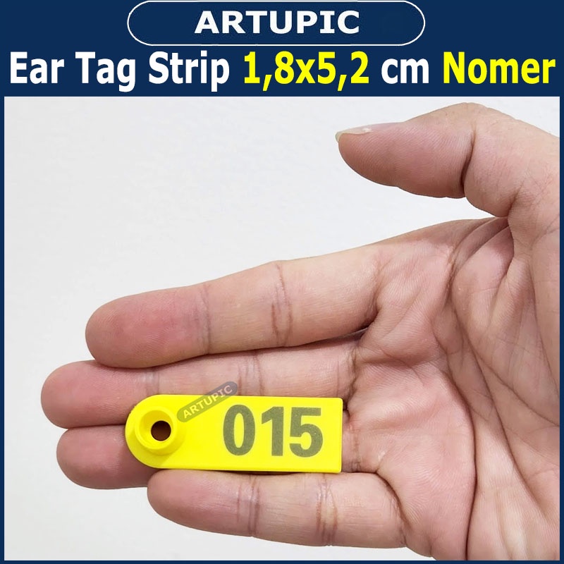 Ear Tag Strip 1.8x5.2 cm Nomer Per100 Anting Penanda Eartag Necktag Hewan Ternak Sapi Babi Kuda Kambing Domba DLL