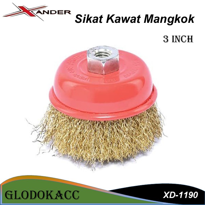 Sikat Kawat Mangkok Baja 3 inch / Xander Sikat Mangkok Cup Brush