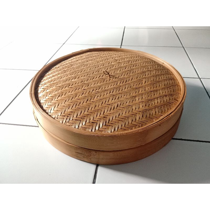 Klakat Dimsum 40cm  Klakat Dimsum Bambu Kukusan Dimsum 1 Wadah 1 Tutup