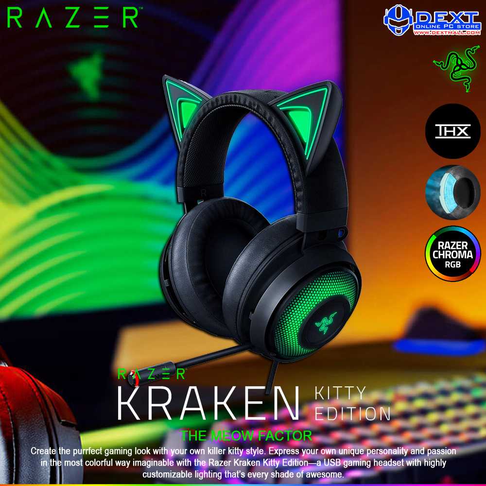 Razer Kraken Kitty Chroma Usb Edition Pc Gaming Headset Shopee Indonesia