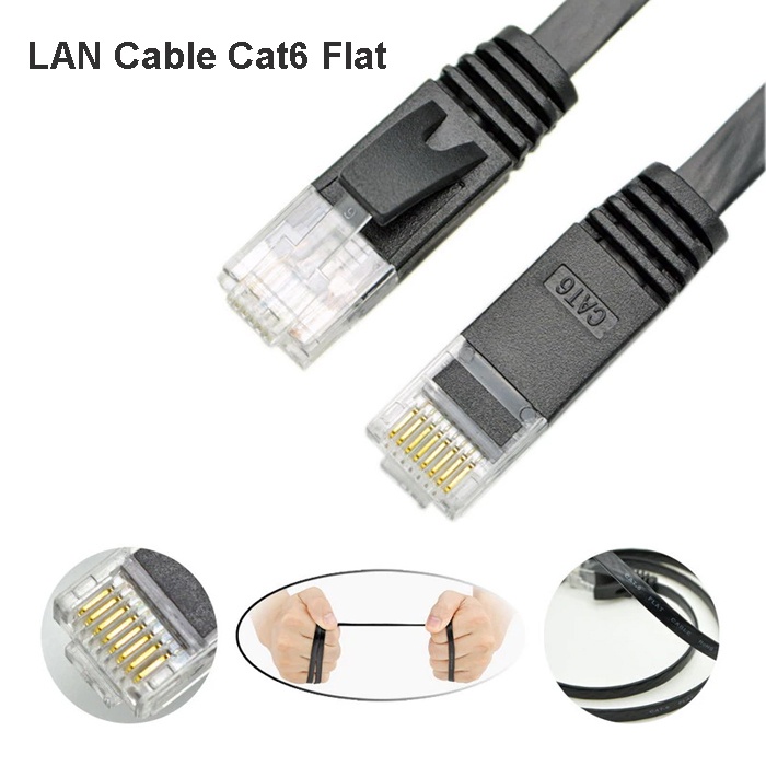 Kabel LAN Cat6e Flat 10M / 15M / 20M