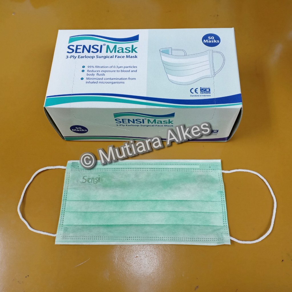 SENSI Mask Earloop Surgical - Masker Bedah SENSI 3ply - Karet (Selip Kuping)