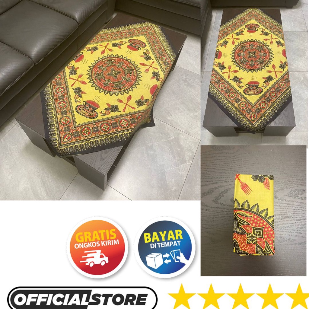 Taplak Alas Tatakan Meja Motif Kain Batik Persegi Empat Kotak Panjang Katun Ukuran 100 x 100 Model P