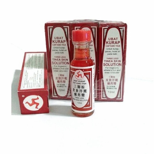 PER 2 PCS Obat kurap, panu, kutu air dan jamur pada kulit cap kaki tiga Cair 12 ml Merah import Original 100% Ampuh