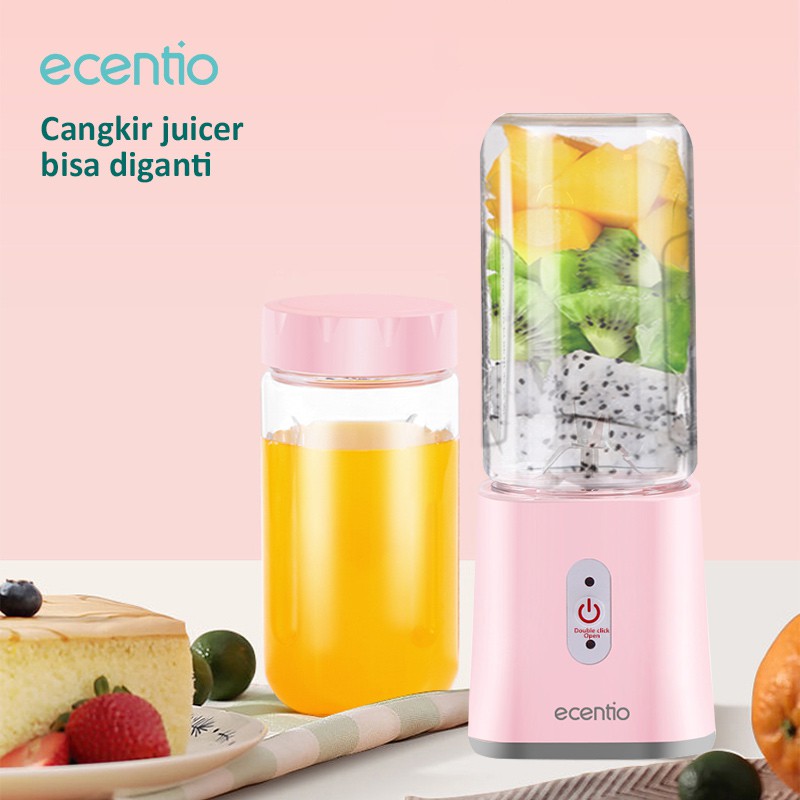 

Ecentio Portable Blender Mini Juicer 400ML botol Juice blender cup USB Electric Blender