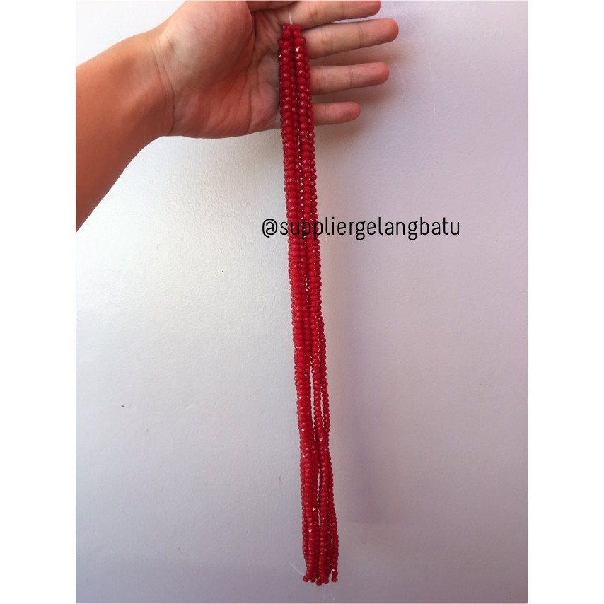 Crystal Ceko Doff 6mm MERAH CABE bahan gelang kalung craft DIY craft aksesoris fashion cewek wanita