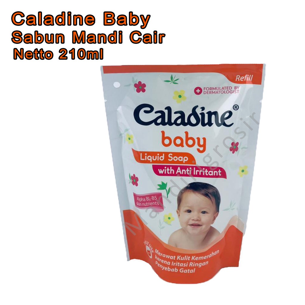 Sabun mandi cair * reffil Caladine baby * Liquid Soap with anti irritant * 210ml