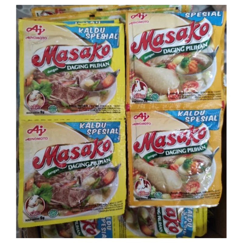 

Masako rasa ayam&sapi kemasan renceng isi12