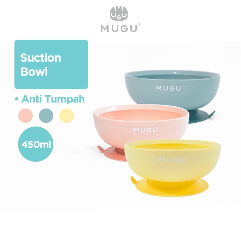 MUGU Suction Bowl Mangkok Makan Bayi Anak Anti Tumpah 450ml