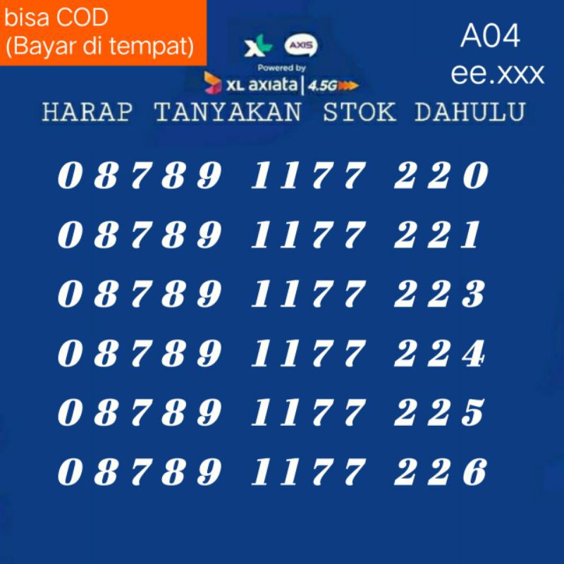 NOMOR CANTIK/NO CANTIK/NOMOR CANTIK XL/KARTU PERDANA/KARTU