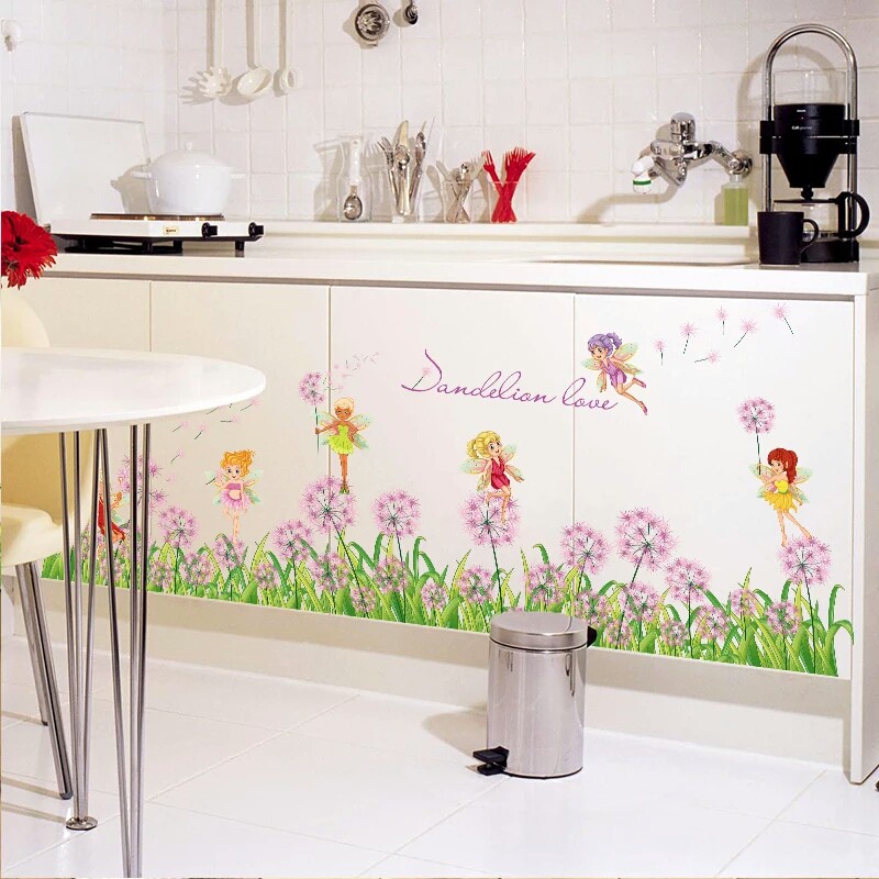 RELIZA WALL STICKER / STIKER DINDING RUMPUT DANDELION GREEN GRASS FLOWER SK7040