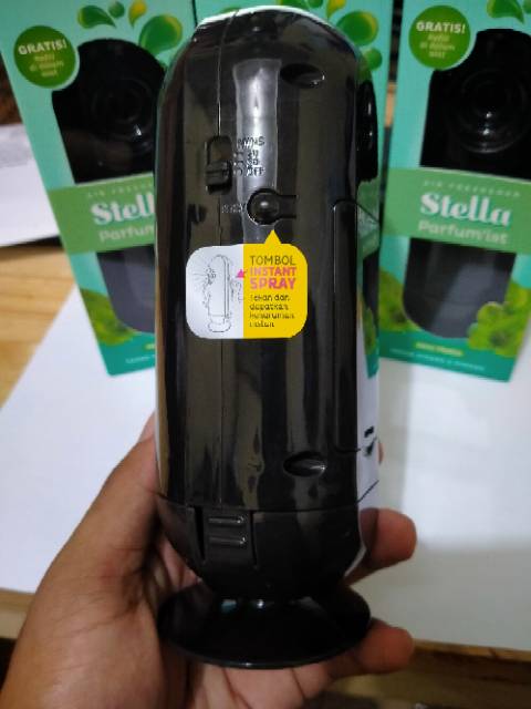 STELLA MINI MATIC ALAT SET 40ML PARFUMIS NEW DESAIN (REFFIL GREEN FANTASI / COFFE LATE)
