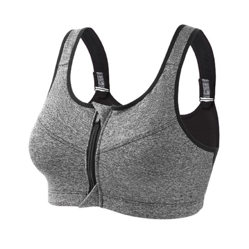 Sport Bra BH Senam Yoga BH GYM Fitness Olahraga Bra Zipper Resleting Depan Pakaian Dalam Wanita