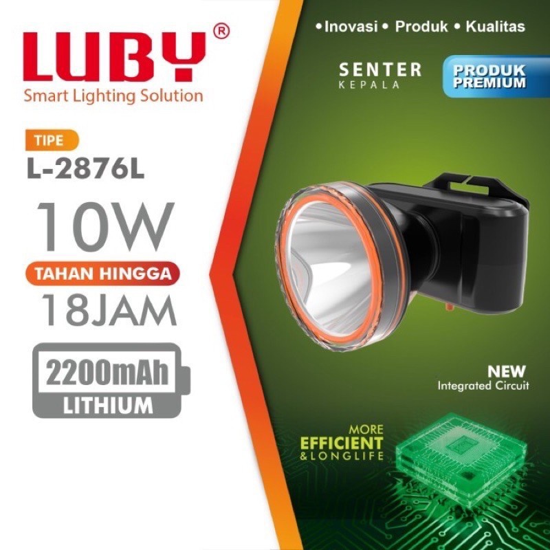 COD SENTER  KEPALA LED LUBY L-2876-HEADLAMP 10 WATT