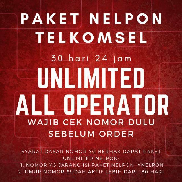 PAKET NELPON UNLIMITED 30 HARI TELKOMSEL