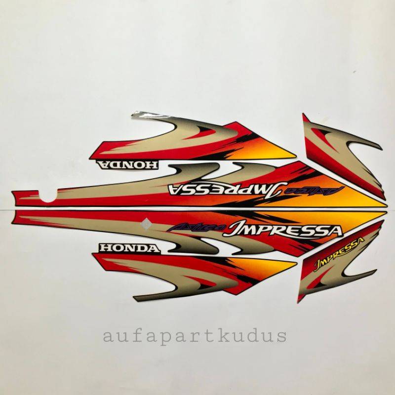 Stripping sticker stiker lis Honda Astrea Impressa 1999-2000 striping astrea impressa merah
