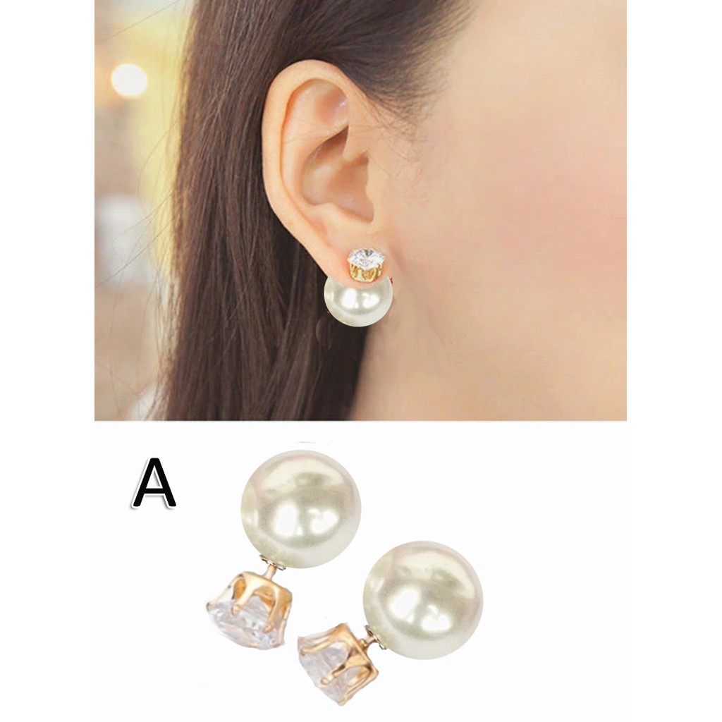 Anting Tusuk Wanita Kekinian Style Korea Model Mutiara Mix Pita Lucu Dan Bunga Import 281